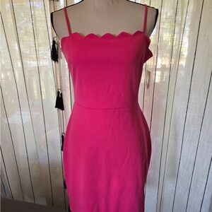 City Studio Fuchsia Scalloped Mini Dress
